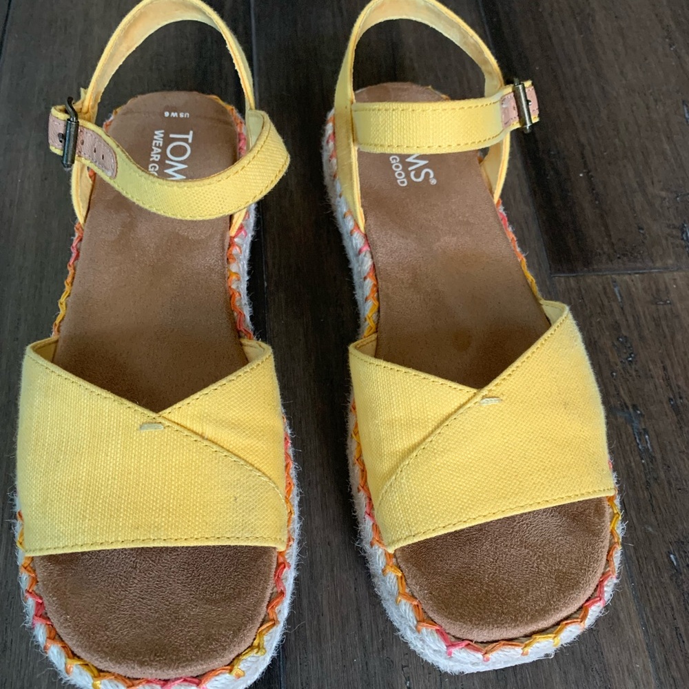 TOMS Yellow and Orange Espadrille Sandals